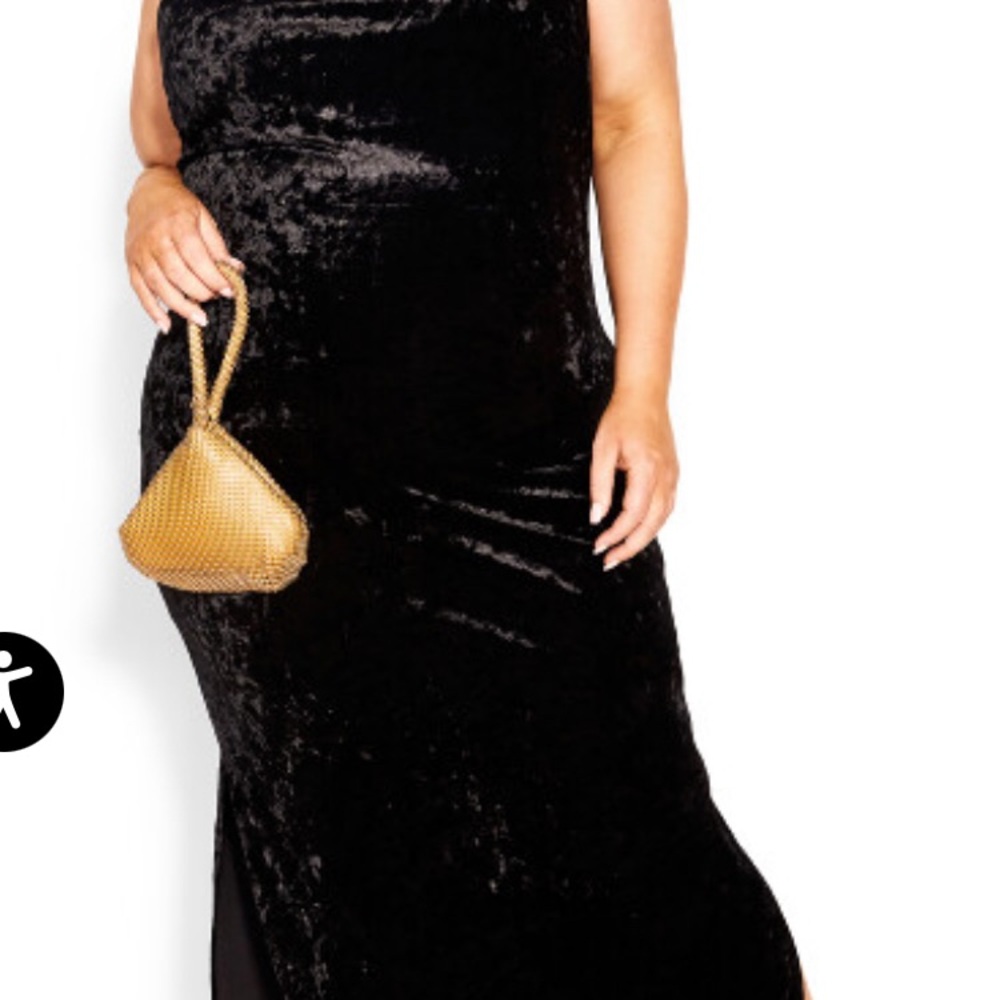 Elegant Black Velvet Dress City Chic size 16w Isabela - Picture 2 of 4